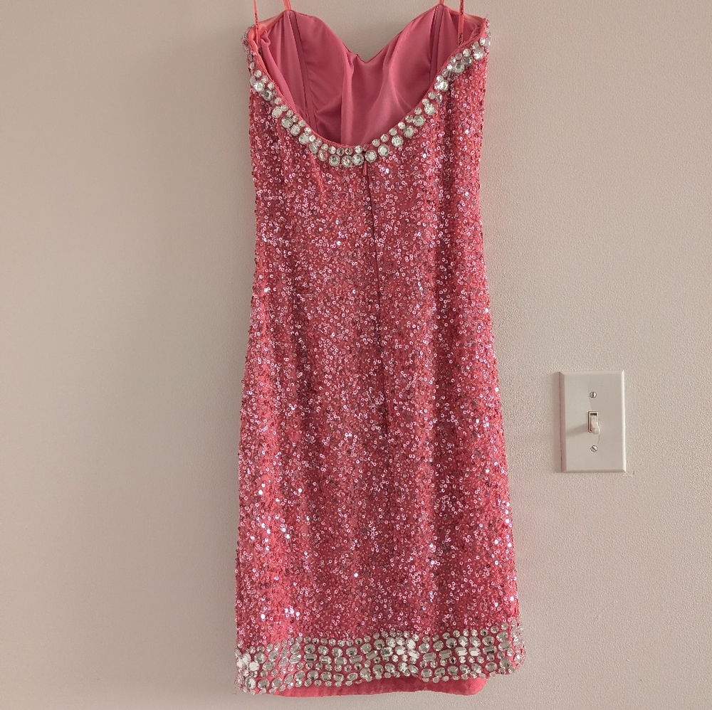 100% Silk Beaded Strapless Dress - Picture 5 of 12